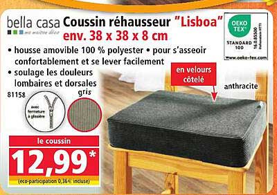 Coussin réhausseur "Lisboa" env. 38 x 38 x 8 cm