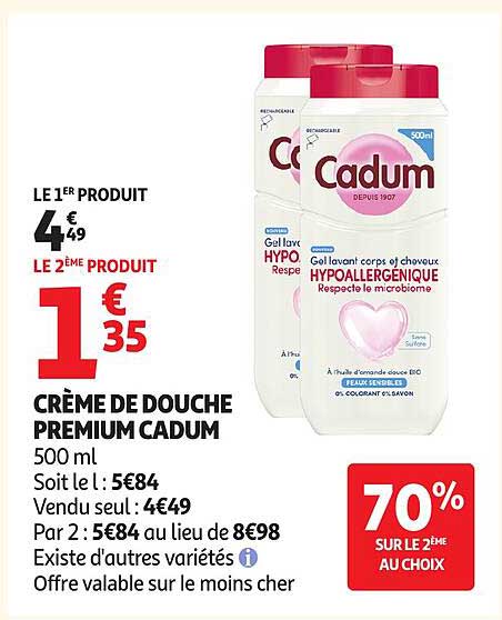 CRÈME DE DOUCHE PREMIUM CADUM 500 ml