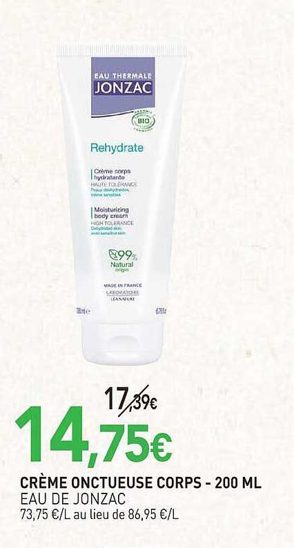 CRÈME ONCTUEUSE CORPS - 200 ML EAU DE JONZAC
