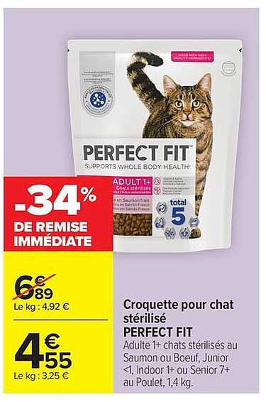 Croquette pour chat stérilisé PERFECT FIT