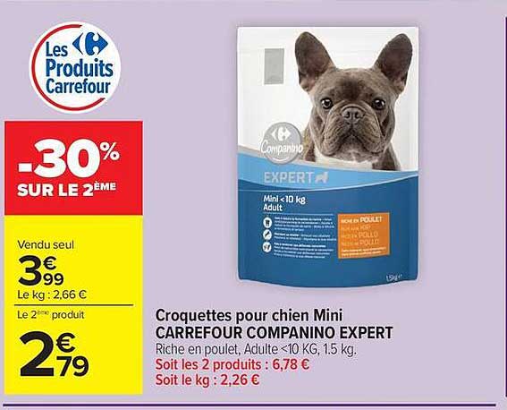 Croquettes pour chien Mini CARREFOUR COMPANINO EXPERT