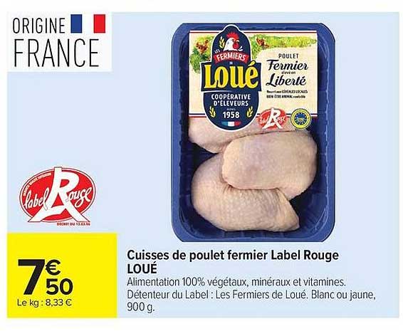 Cuisses de poulet fermier Label Rouge LOUE
