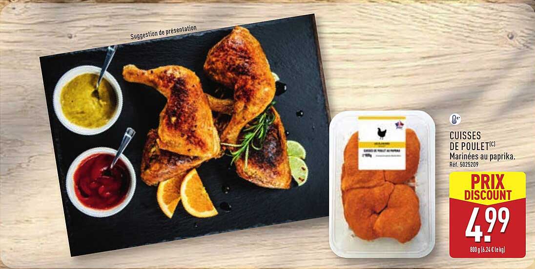 CUISSES DE POULET(C) Marinées au paprika.