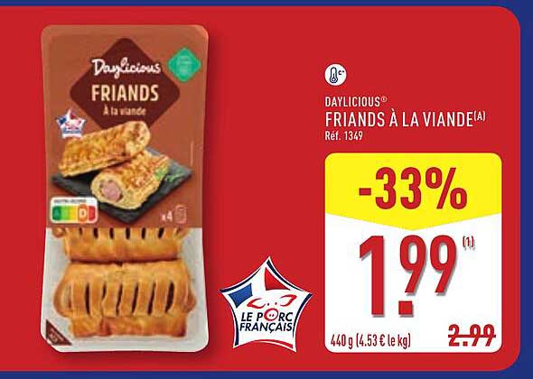 Promo Daylicious® Friands À La Viande(A) Réf. 1349 chez ALDI ...