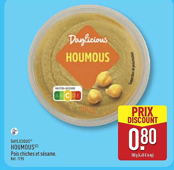 DAYLICIOUS® HOUMOUS(C) Pois chiches et sésame. Réf. 1795