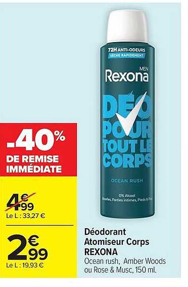 Déodorant Atomiseur Corps REXONA