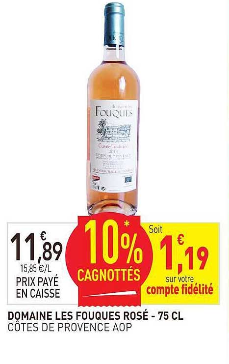 DOMAINE LES FOUQUES ROSÉ - 75 CL