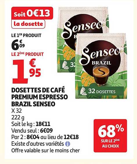 DOSETTES DE CAFÉ PREMIUM ESPRESSO BRAZIL SENSEO