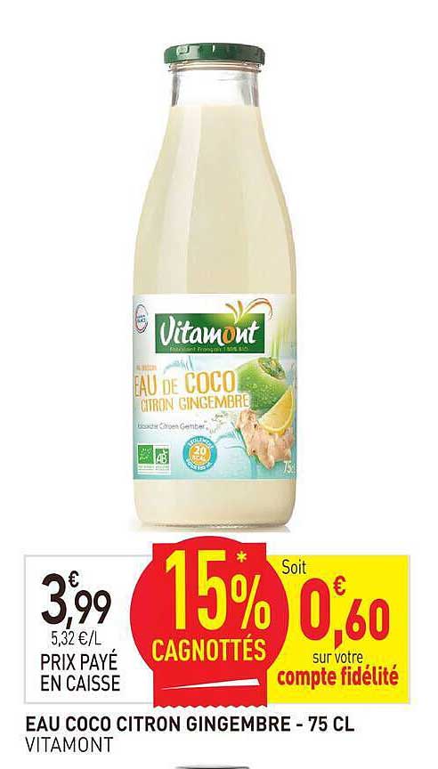 EAU COCO CITRON GINGEMBRE - 75 CL