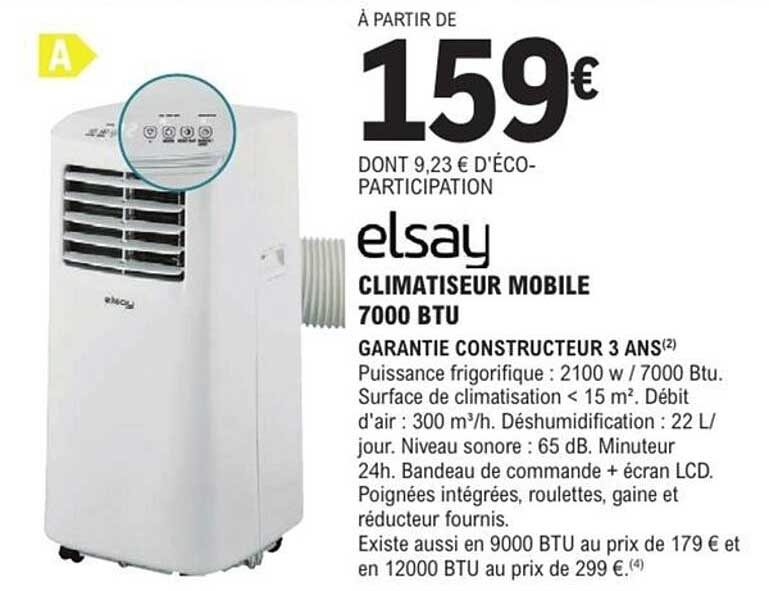 elsay CLIMATISEUR MOBILE 7000 BTU