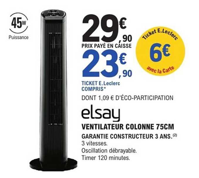 elsay VENTILATEUR COLONNE 75CM