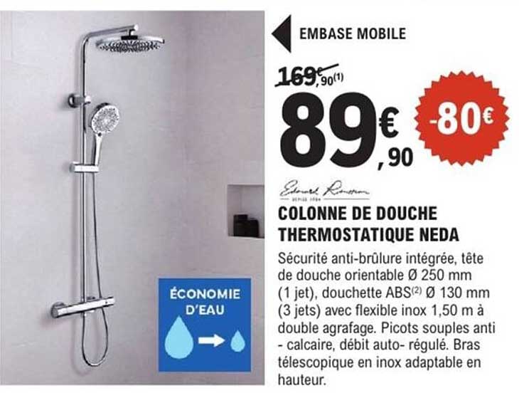 EMBASE MOBILE COLONNE DE DOUCHE THERMOSTATIQUE NEDA
