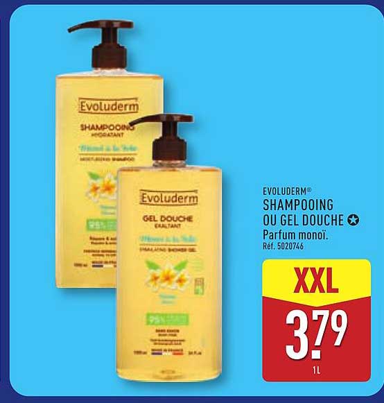 EVOLUDERM® SHAMPOOING OU GEL DOUCHE Parfum monoï. Ref. 5070476