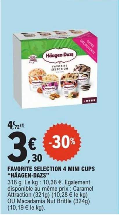 FAVORITE SELECTION 4 MINI CUPS “HÄAGEN-DAZS”