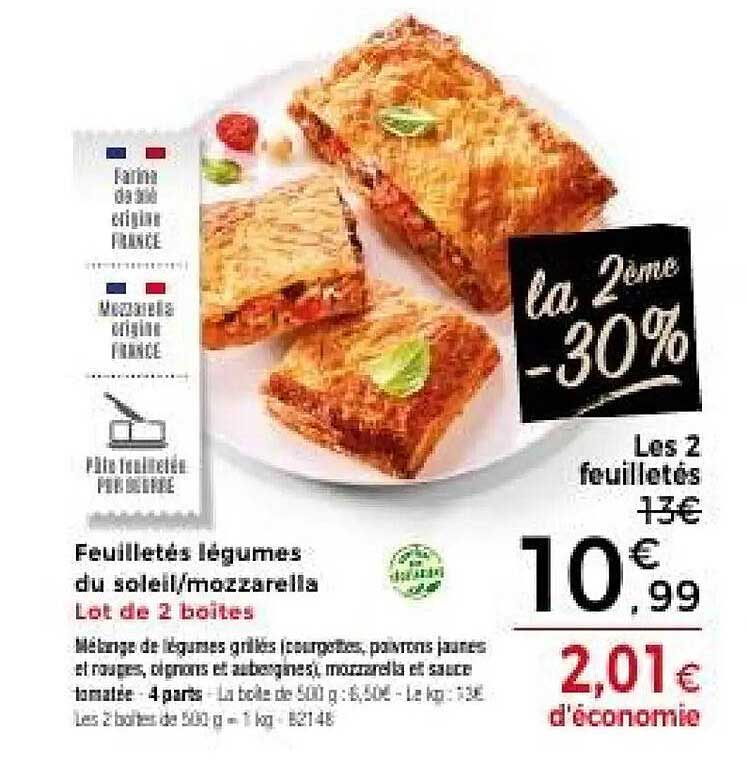 Feuilletés légumes du soleil/mozzarella