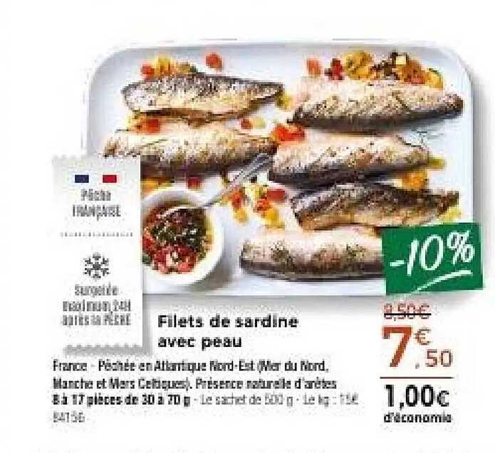 Filets de sardine avec peau
