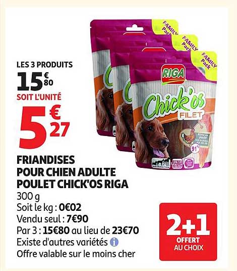 FRIANDISES POUR CHIEN ADULTE POULET CHICK'OS RIGA