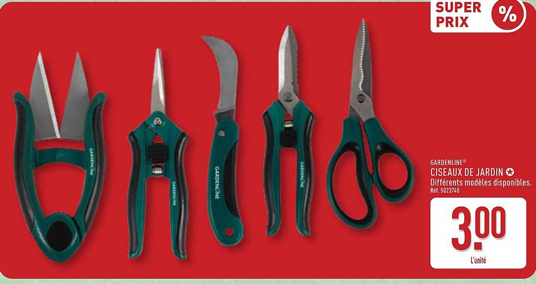 GARDENLINE® CISEAUX DE JARDIN Différents modèles disponibles. Réf. 5023740