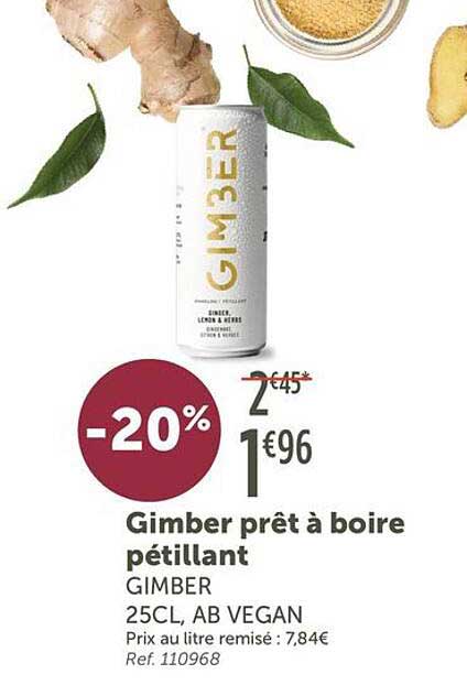 Gimber prêt à boire pétillant