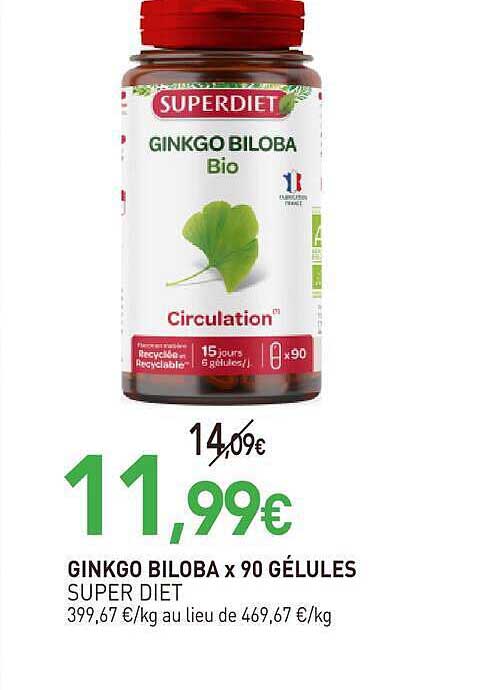 GINKGO BILOBA x 90 GÉLULES SUPER DIET
