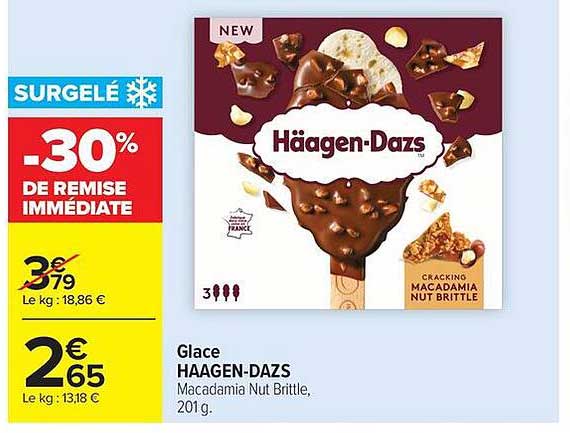 Glace HAAGEN-DAZS Macadamia Nut Brittle, 201 g.