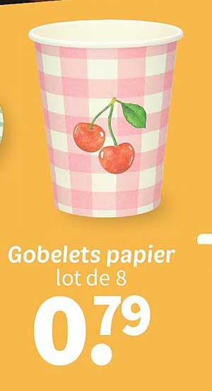 Gobelets papier lot de 8