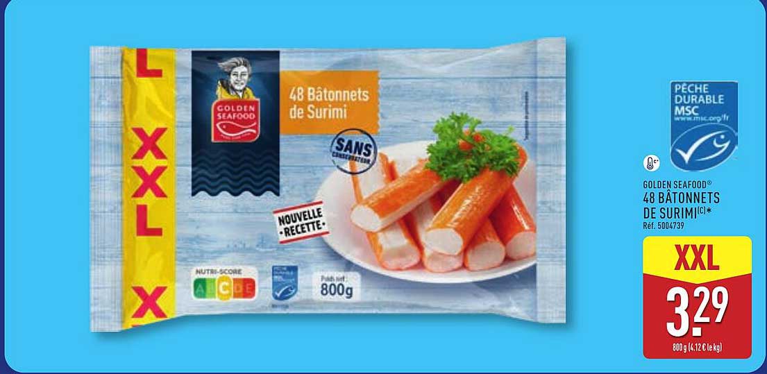 GOLDEN SEAFOOD® 48 BÂTONNETS DE SURIMI(*)*