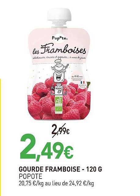 GOURDE FRAMBOISE - 120 G POPOTE