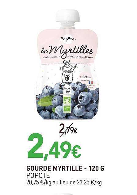 GOURDE MYRTILLE - 120 G POPOTE