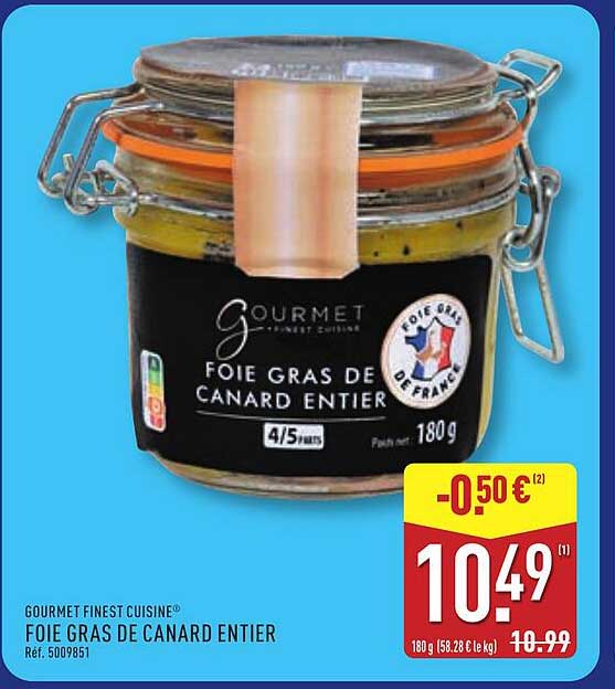 GOURMET FINEST CUISINE FOIE GRAS DE CANARD ENTIER