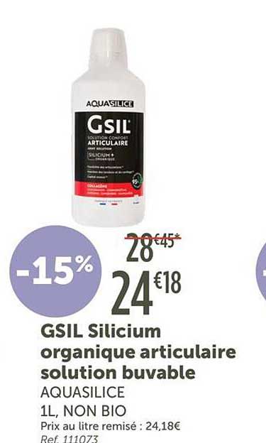 GSIL Silicium organique articulaire solution buvable