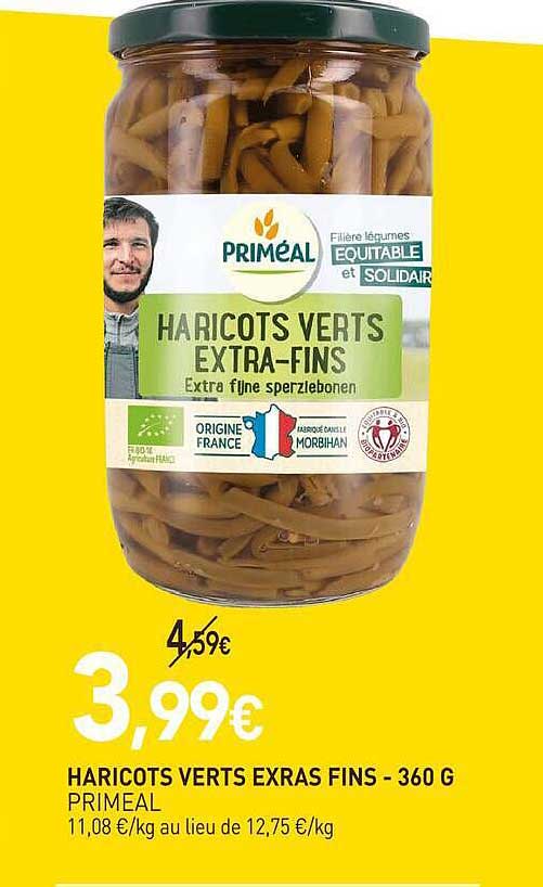 HARICOTS VERTS EXTRAS FINS - 360 G PRIMEAL