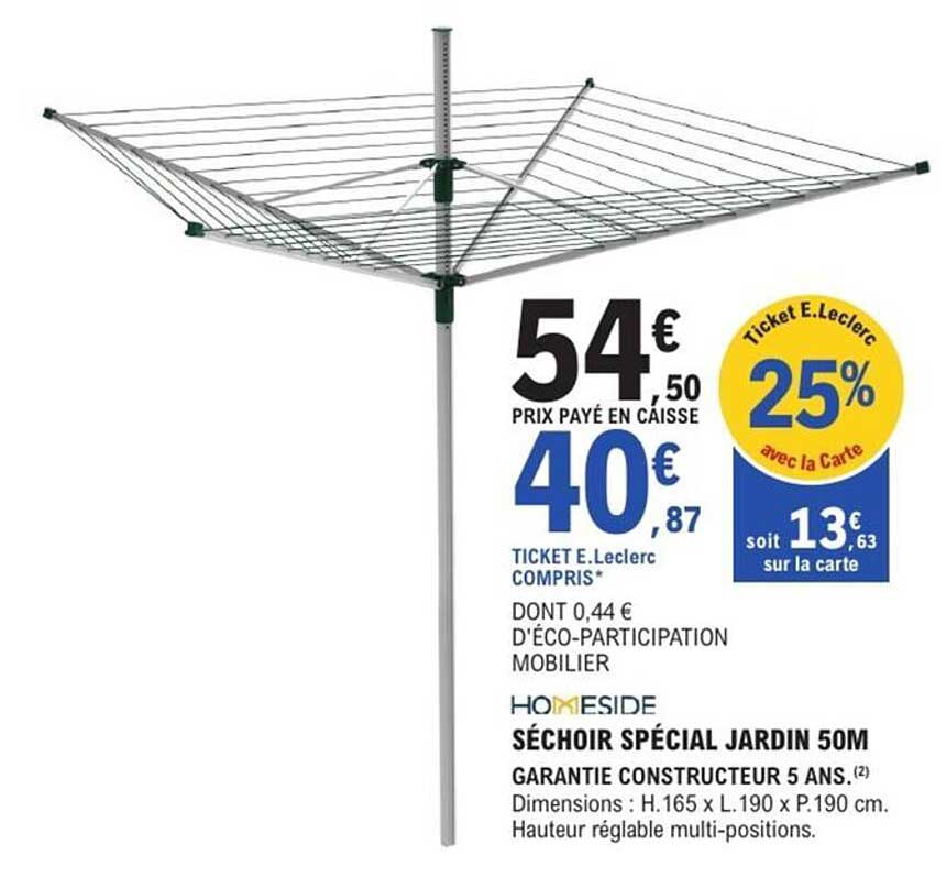 HOMESIDE SÉCHOIR SPÉCIAL JARDIN 50M
