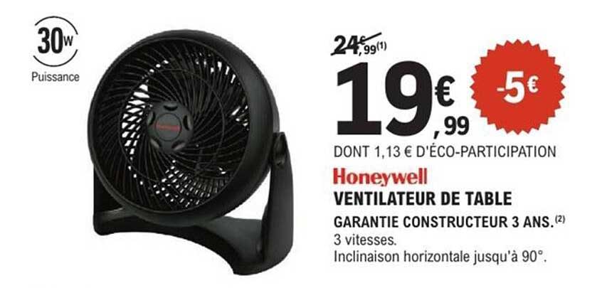 Honeywell VENTILATEUR DE TABLE