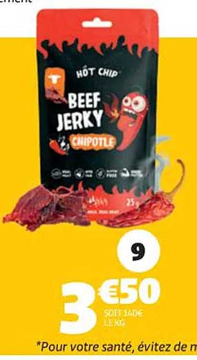 HOT CHIP BEEF JERKY CHIPOTLE