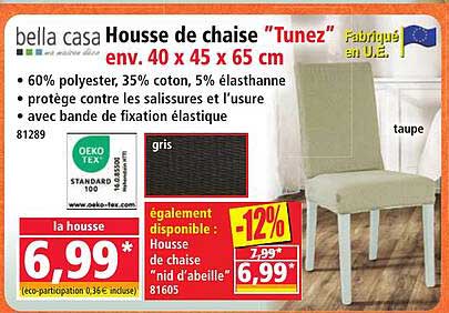 Housse de chaise "Tunez" env. 40 x 45 x 65 cm