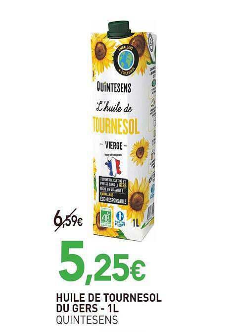 HUILE DE TOURNESOL DU GERS - 1L QUINTESENS
