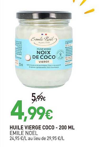 HUILE VIERGE COCO - 200 ML EMILE NOEL
