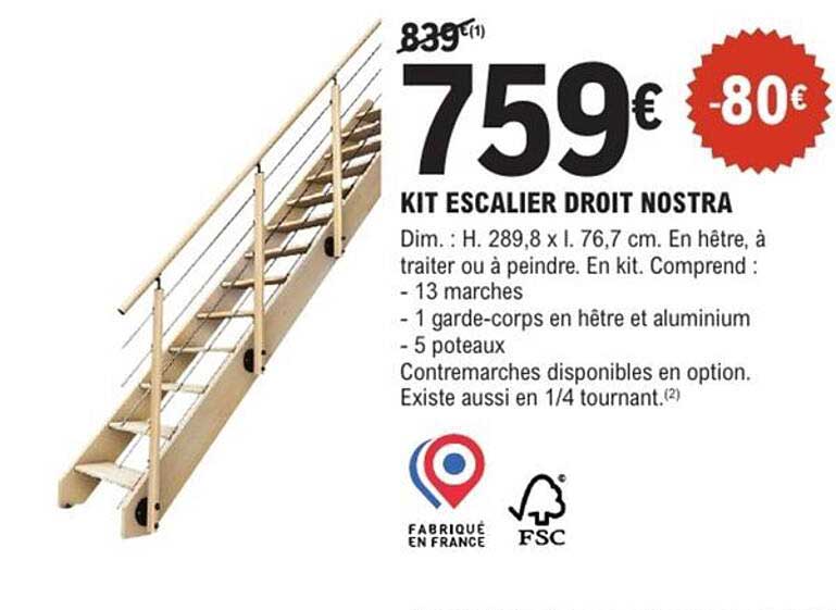 KIT ESCALIER DROIT NOSTRA
