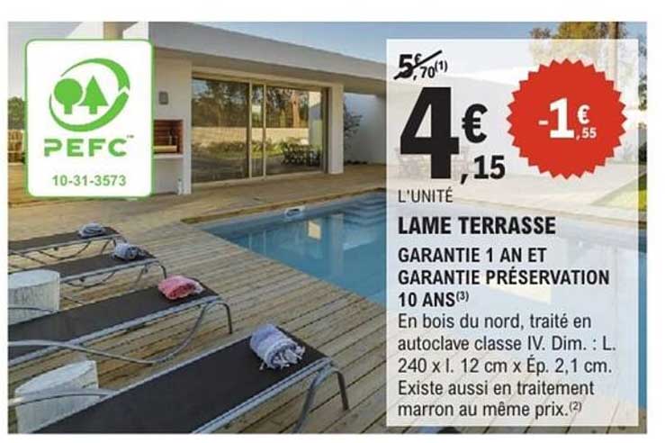 LAME TERRASSE GARANTIE 1 AN ET GARANTIE PRÉSERVATION 10 ANS