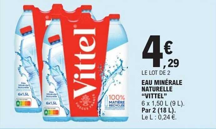 LE LOT DE 2 EAU MINÉRALE NATURELLE “VITTEL”