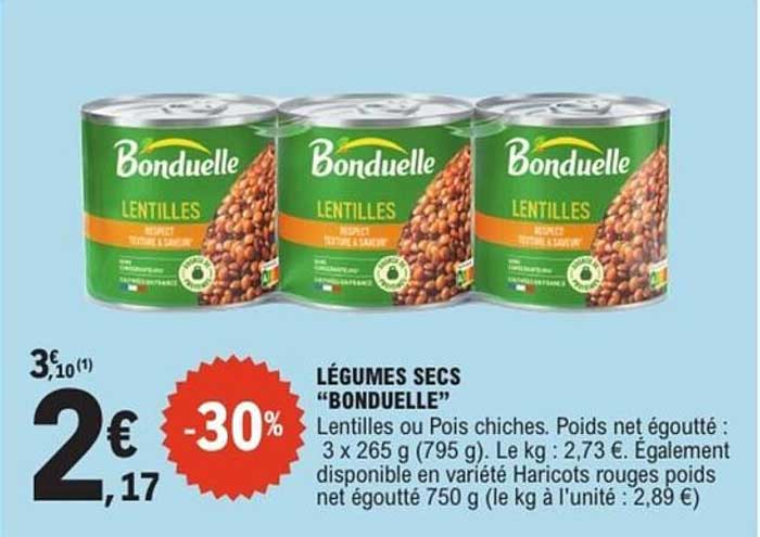 LÉGUMES SECS "BONDUELLE"