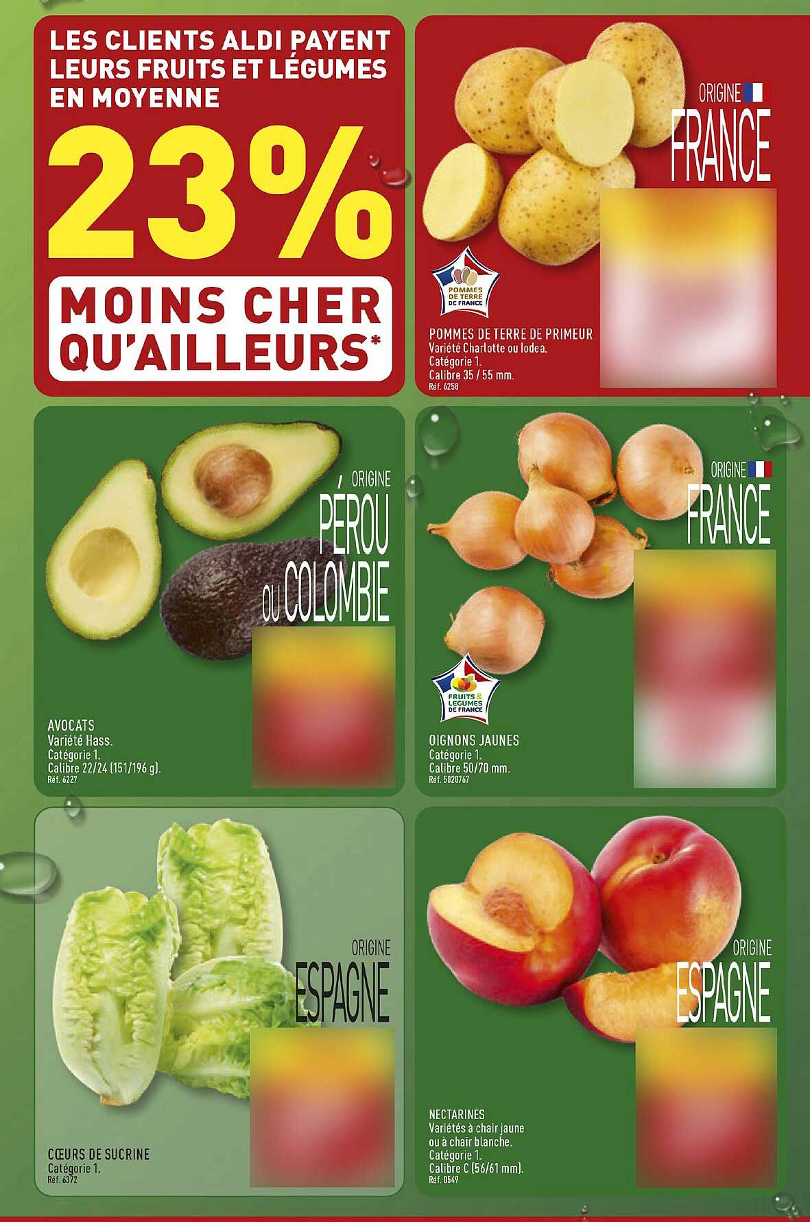 LES CLIENTS ALDI PAYENT LEURS FRUITS ET LÉGUMES EN MOYENNE 23% MOINS CHER QU’AILLEURS*