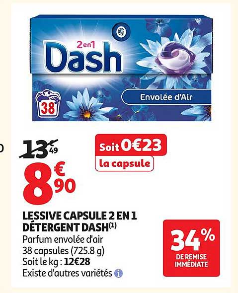 LESSIVE CAPSULE 2 EN 1 DETERGENT DASH