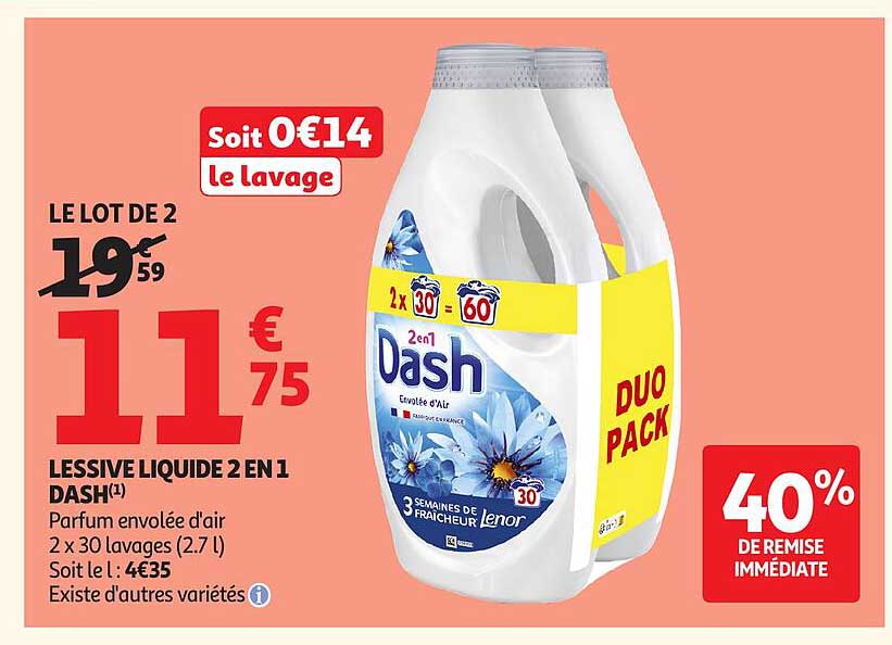 LESSIVE LIQUIDE 2 EN 1 DASH