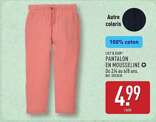 LILY & DAN® PANTALON EN MOUSSELINE