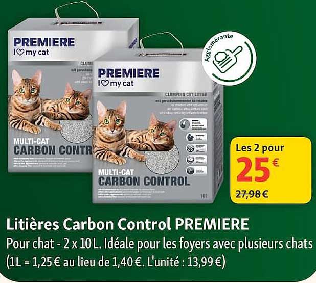 Litières Carbon Control PREMIERE