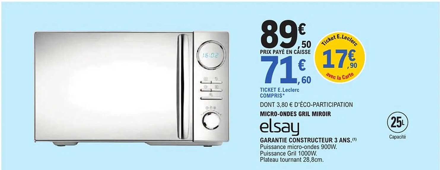 MICRO-ONDES GRIL MIROIR elsay