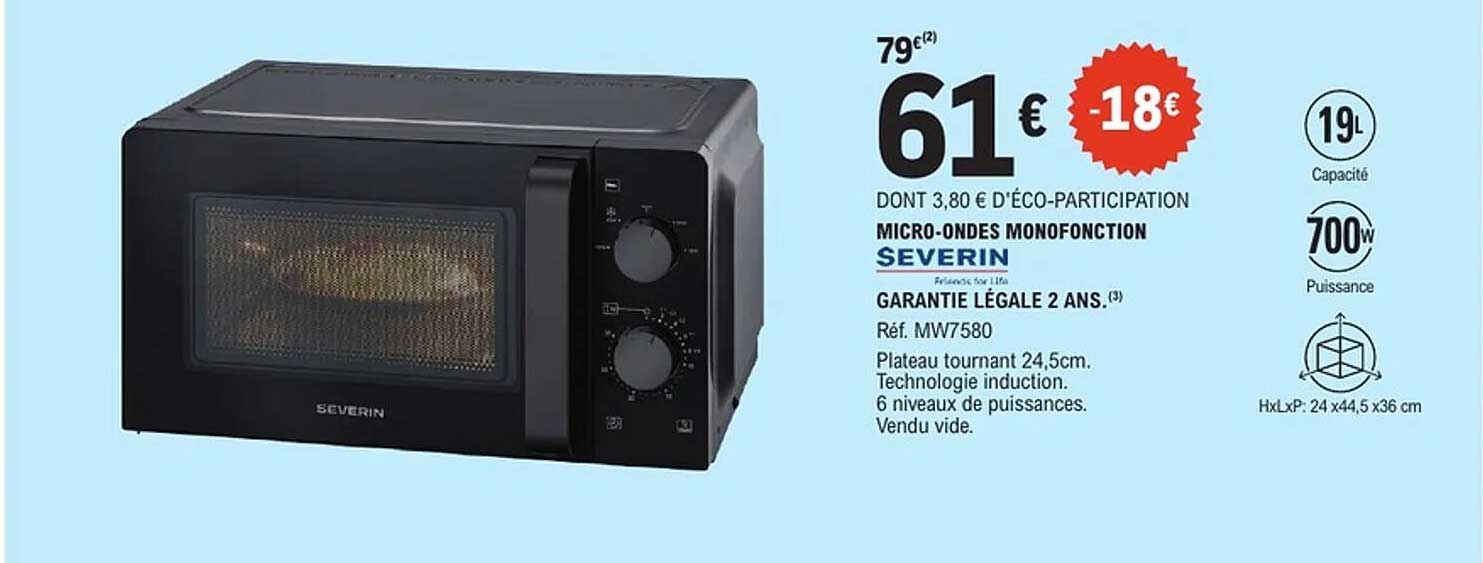 MICRO-ONDES MONOFONCTION SEVERIN