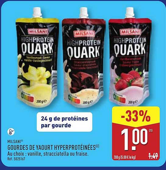 MILSANI® GOURDES DE YAOURT HYPERPROTÉINÉES